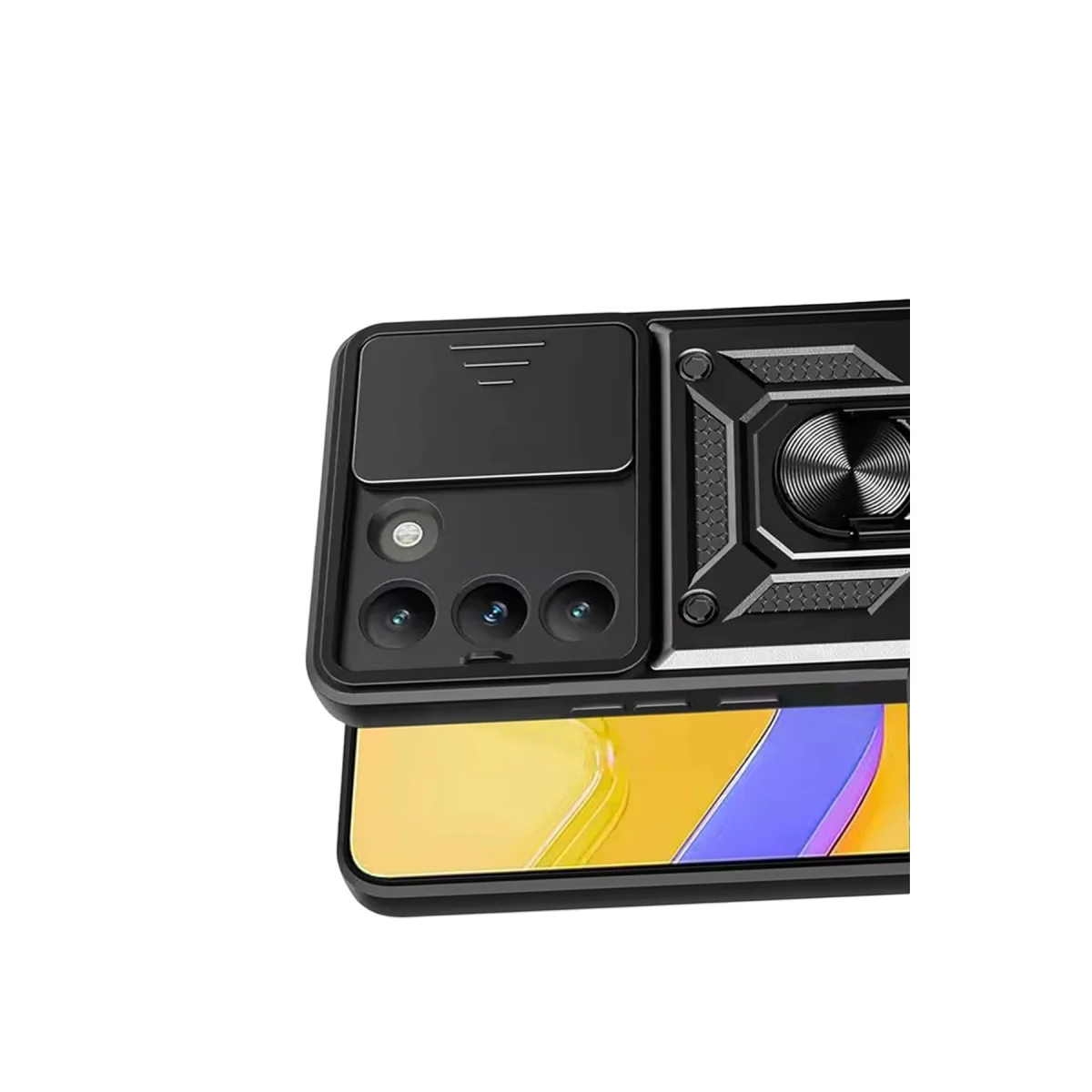 V30 Lite 4G Pars Lens Yüzüklü Silikon - Siyah