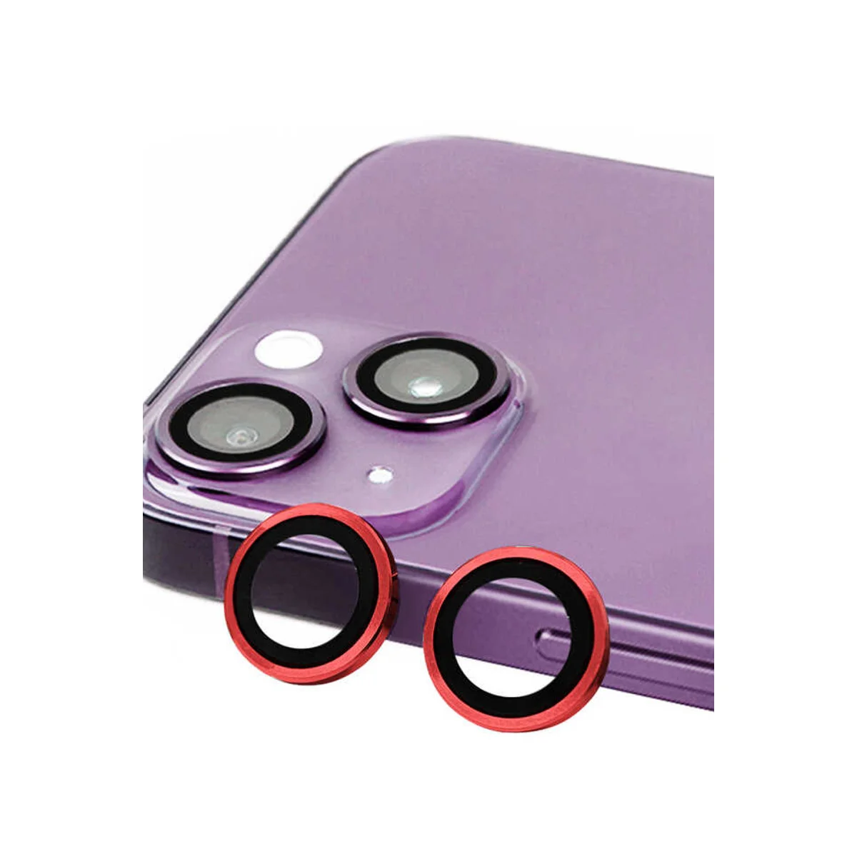 iPhone 13 Mini Raze Metal Kamera Lens - Kırmızı