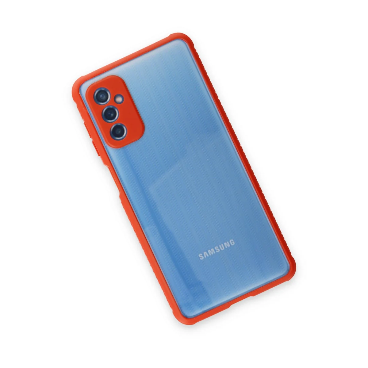 Galaxy M52 5G Kılıf Miami Şeffaf Silikon - Kırmızı
