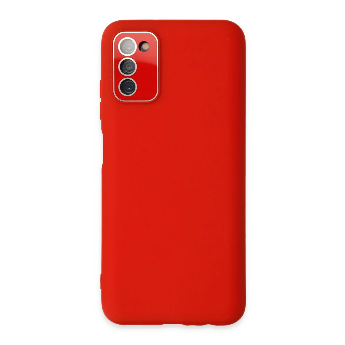 Galaxy A03S Kılıf Lansman Glass Kapak - Kırmızı