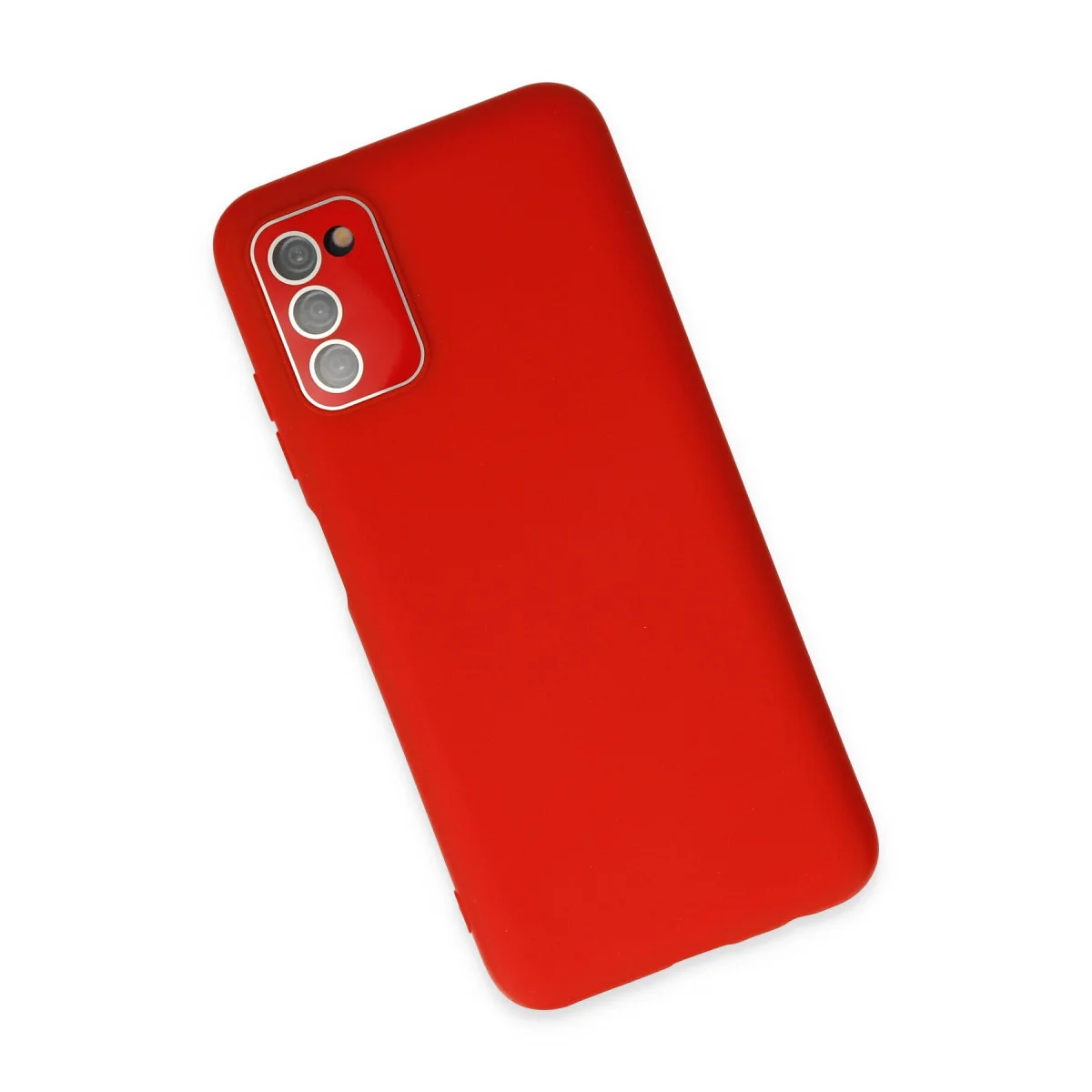 Galaxy A03S Kılıf Lansman Glass Kapak - Kırmızı