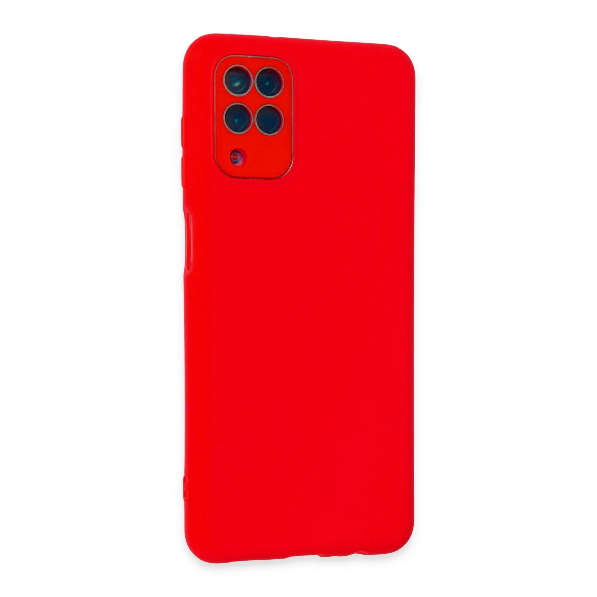 Galaxy A22 Kılıf Lansman Glass Kapak - Kırmızı