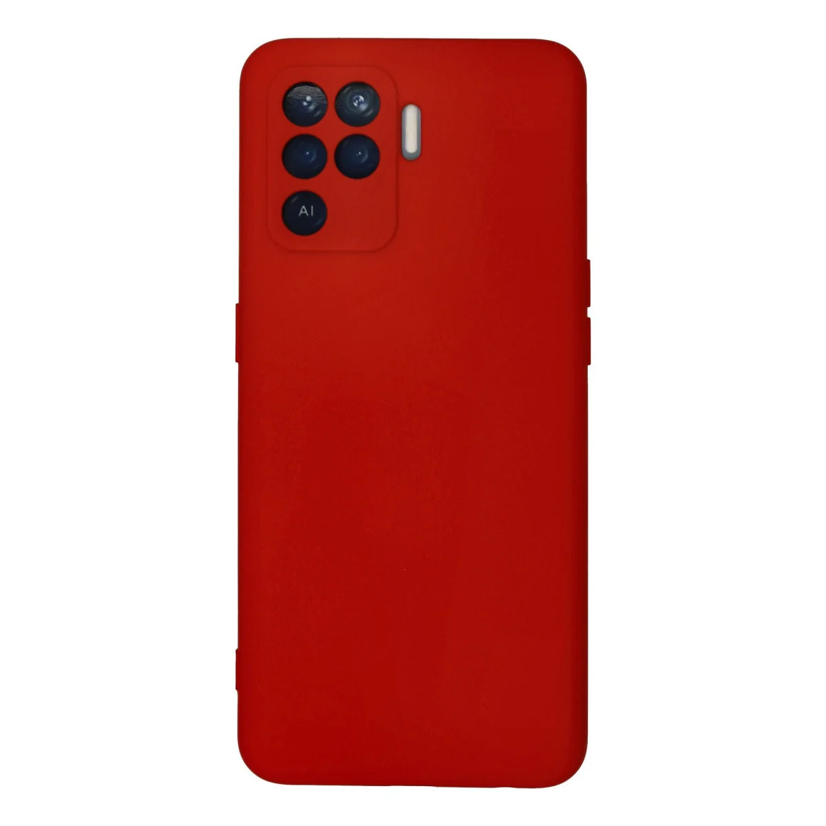 Reno 5 Lite Kılıf Nano içi Kadife Silikon - Kırmızı