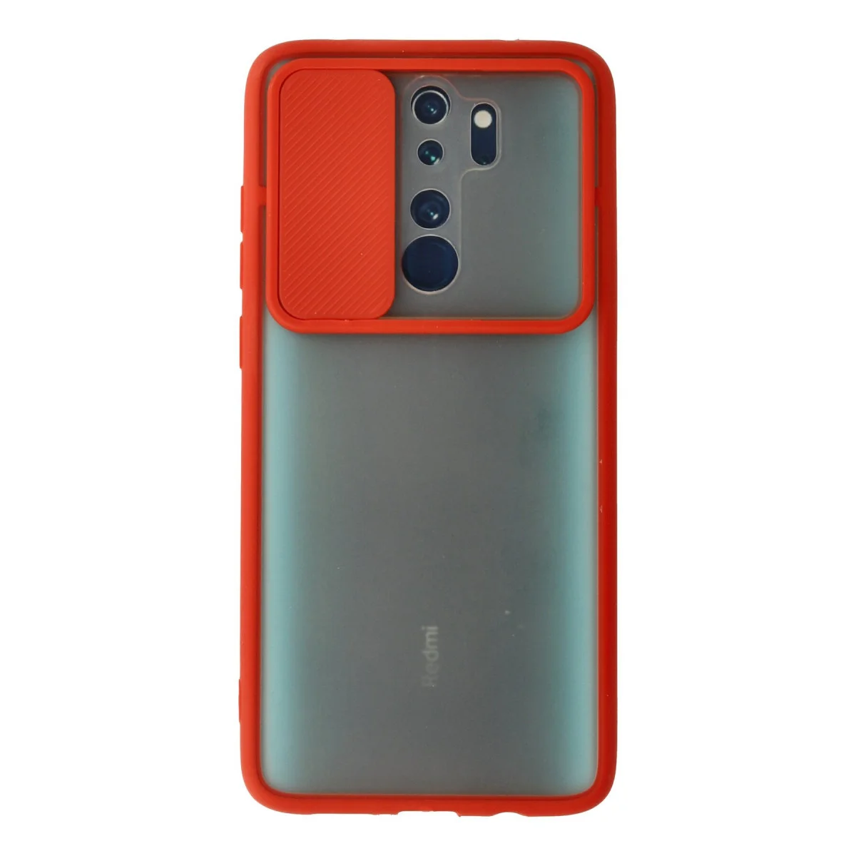 Redmi Note 8 Pro Kılıf Palm Buzlu Kamera Sürgülü Silikon - Kırmızı