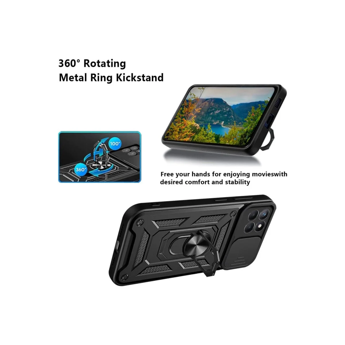 Galaxy M15 Kılıf Pars Lens Yüzüklü Silikon - Lacivert