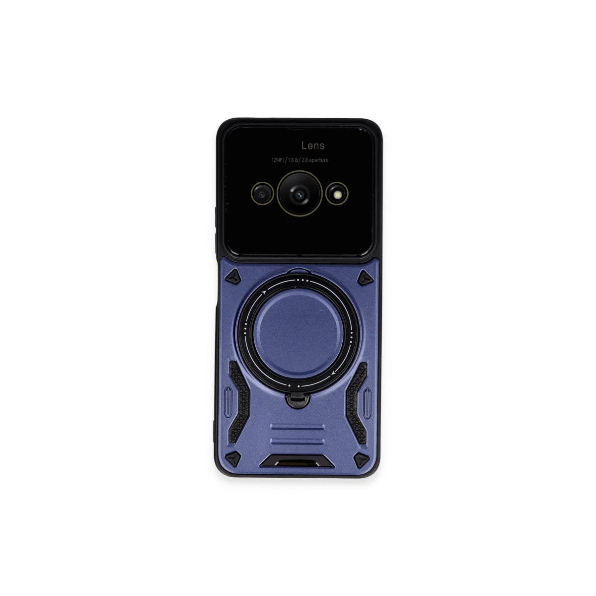 Poco C61 Kılıf Joy Lens Standlı Kapak - Lacivert