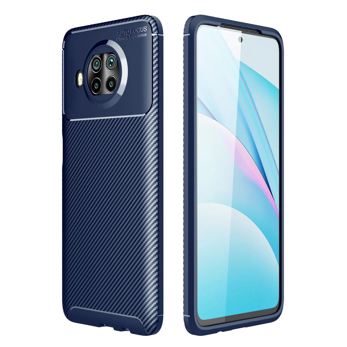 Mi 10T Lite Kılıf Auto Focus Karbon Kapak - Lacivert