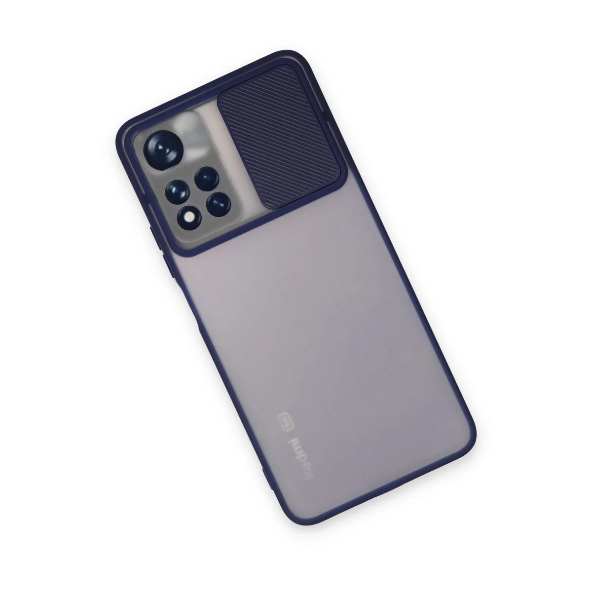 Redmi Note 11T Kılıf Palm Buzlu Kamera Sürgülü Silikon - Lacivert