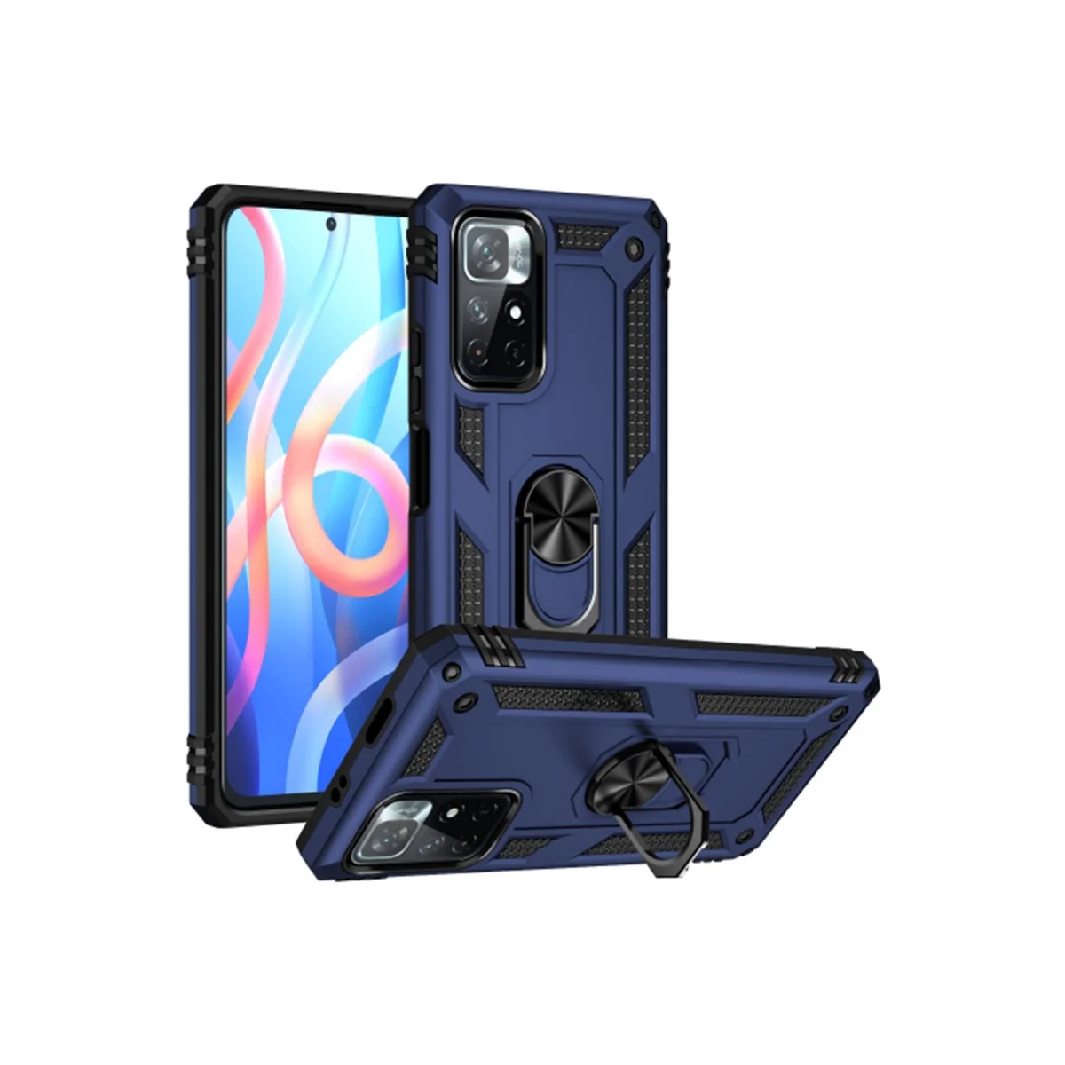 Redmi Note 11T Kılıf Sofya Yüzüklü Silikon Kapak - Lacivert