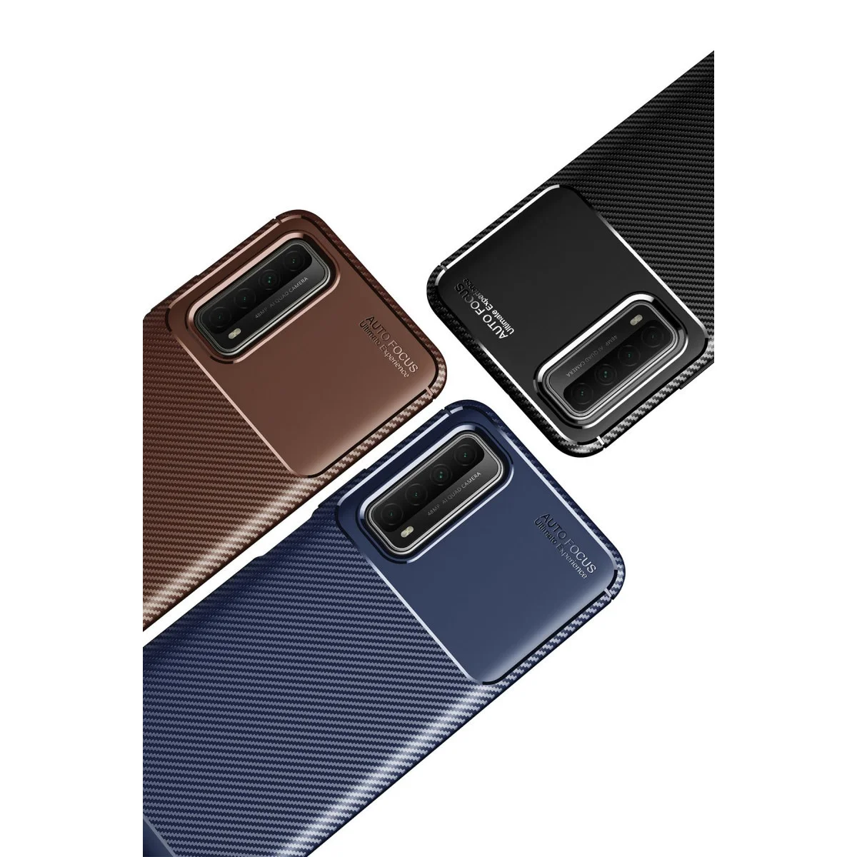 P Smart 2021 Kılıf Auto Focus Karbon Kapak - Lacivert