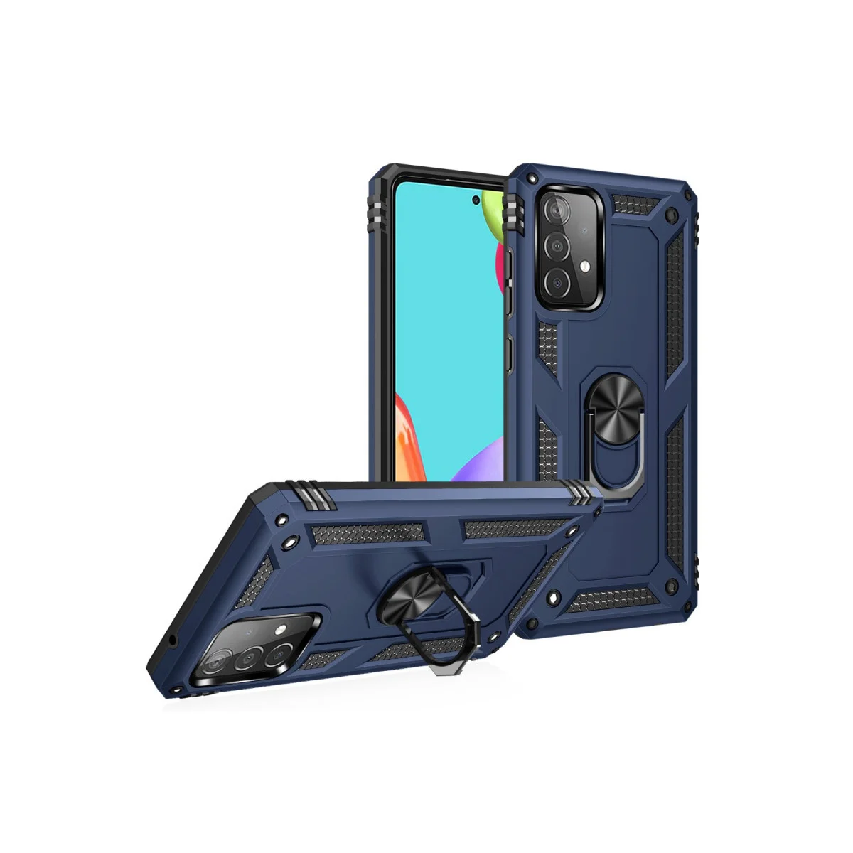 Galaxy A33 5G Kılıf Sofya Yüzüklü Silikon Kapak - Lacivert