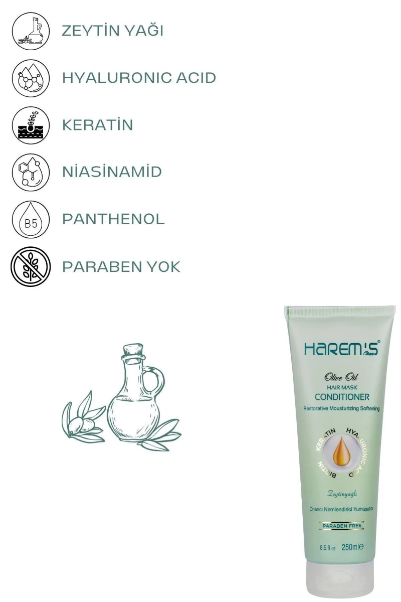 Saç Bakim Maskesi & Zeytinyağlı Saç Maske Ve Krem 250GR