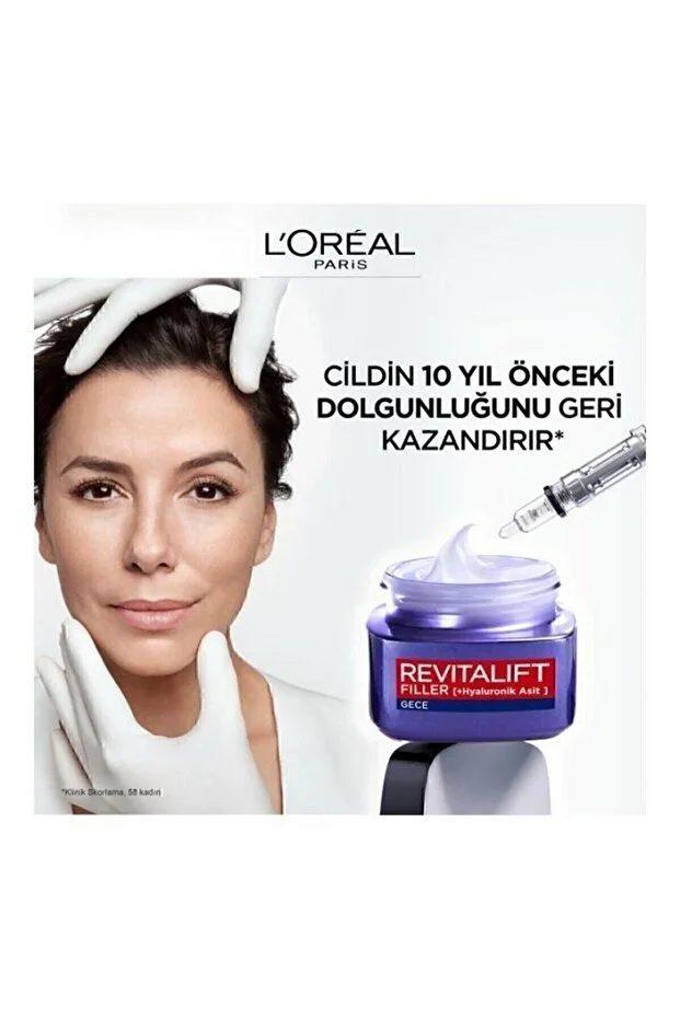 Yüz Bakim Kremi & Revitalift Filler Yoğun Dolgunlaştırıcı Yaşlanma Karşıtı & Hyaluronik Asit & Gece Kremi 50ML
