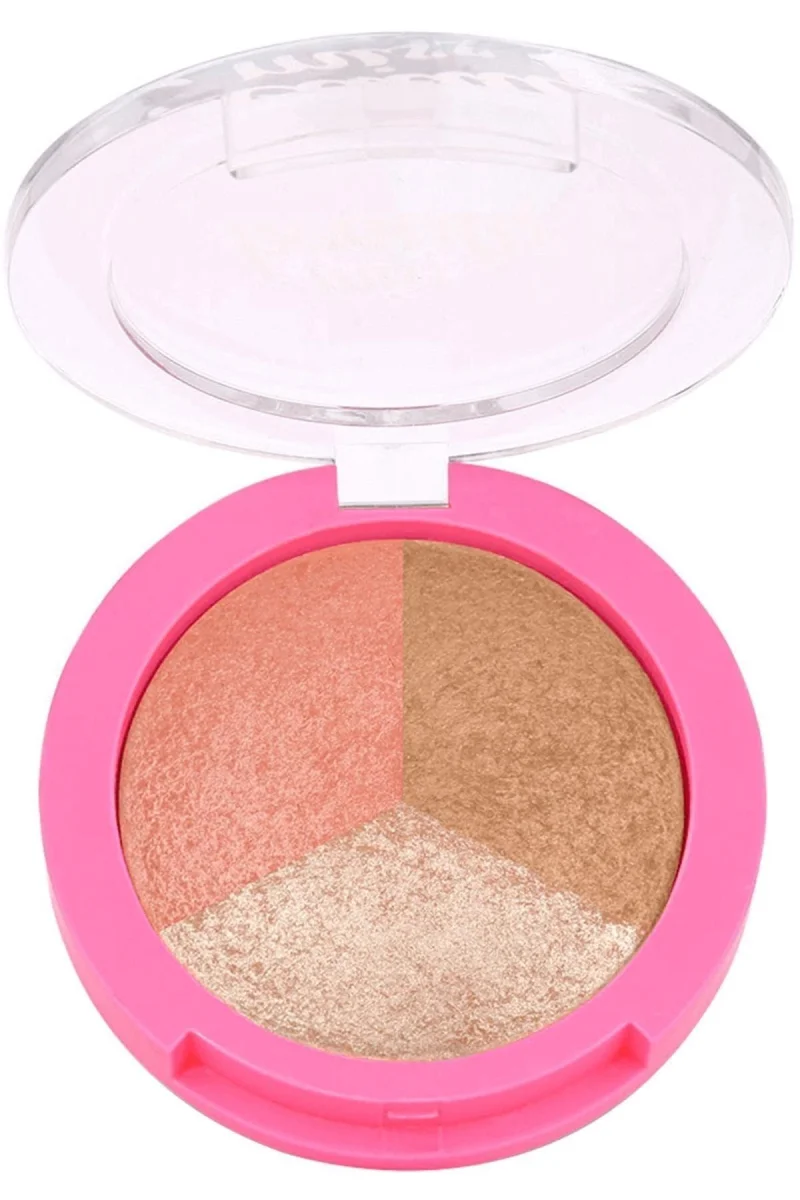 Miss Beauty Glow Baked Trio - 3'lü Allık, Bronzer ve Aydınlatıcı Paleti