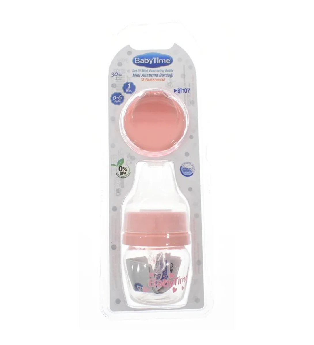 BabyTime Mini Pp Alıştırma Bardağı (2 Fonk.) 30ml BT107 0-6 Ay No:1