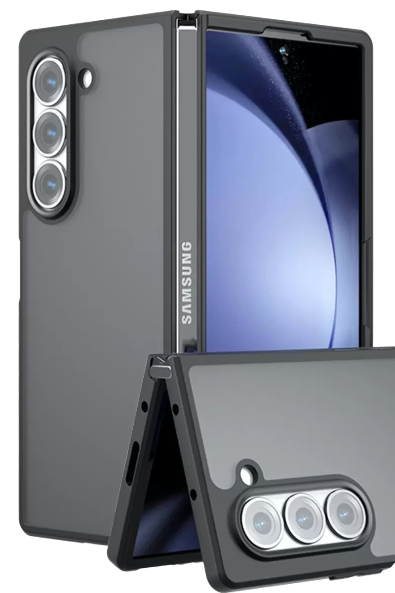 Galaxy Z Fold 5 Kılıf Blur Fold Kapak - Mat Siyah