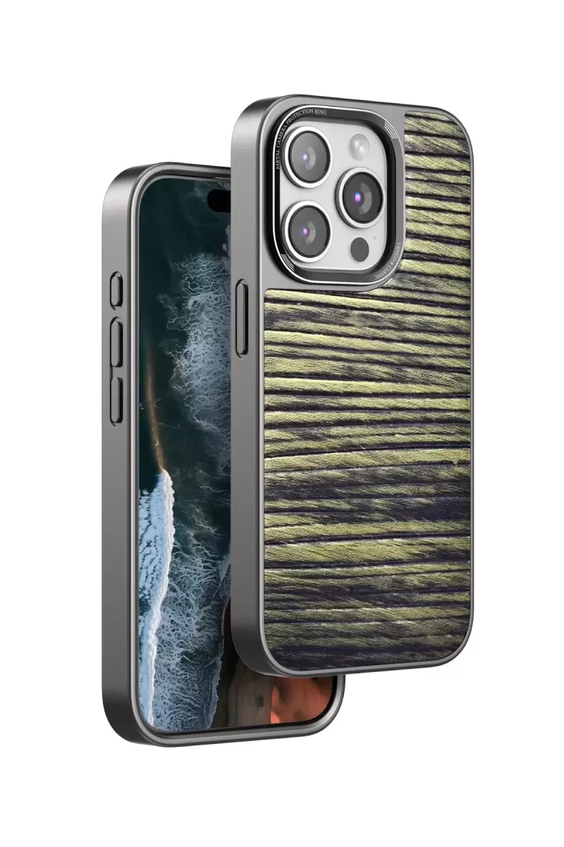 iPhone 14 Pro Wave Kapak - Koyu Kahve