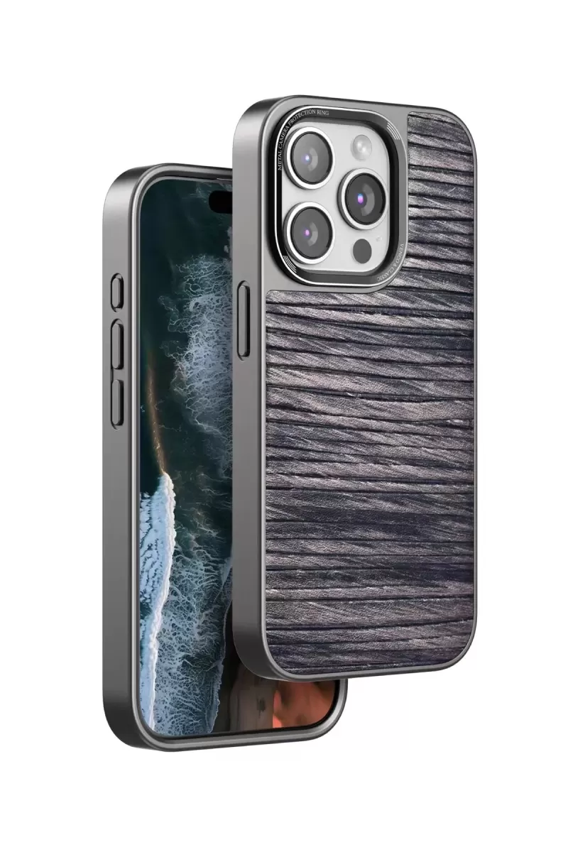 iPhone 15 Pro Wave Kapak - Kahverengi