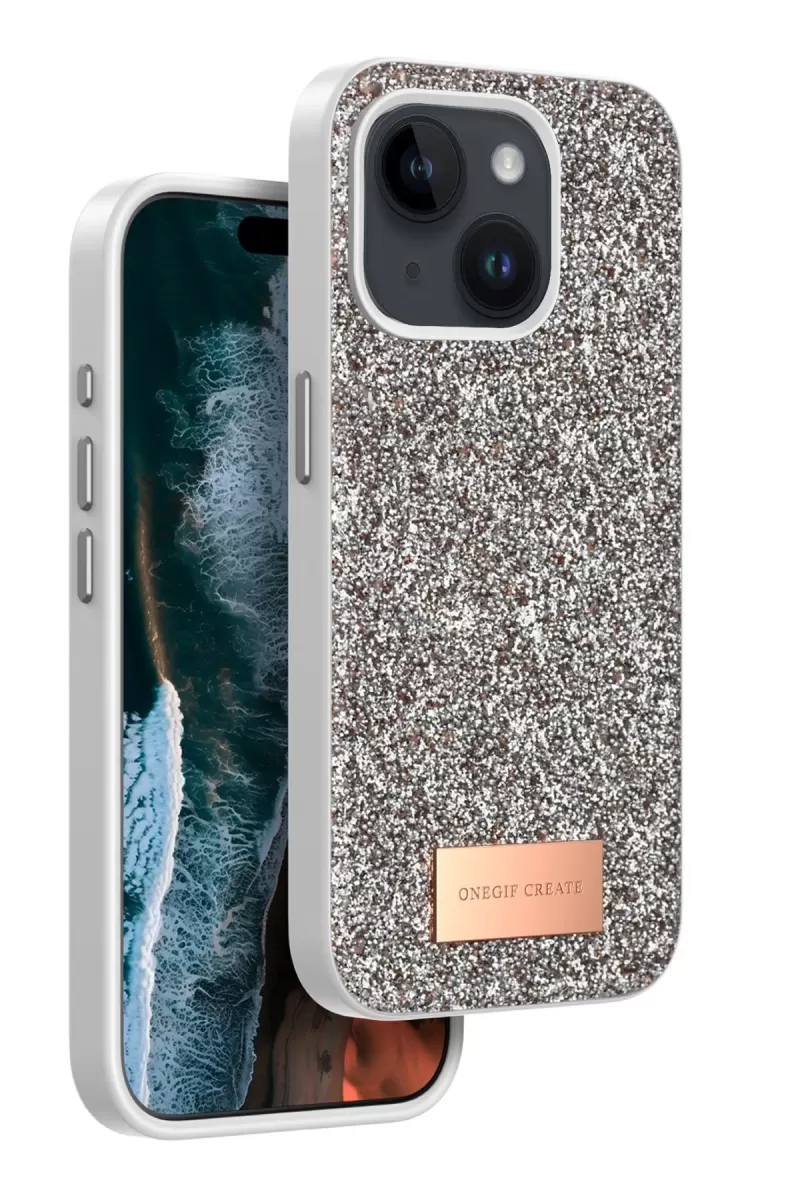 iPhone 15 Bright Simli Kapak - Gold