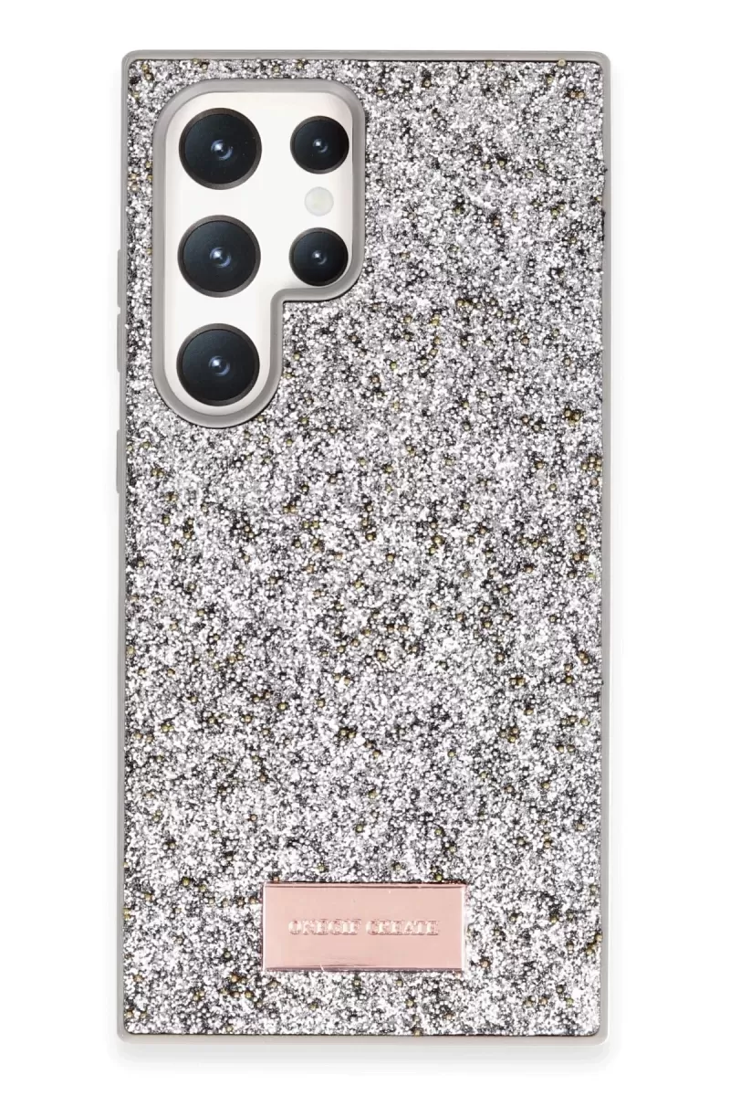 Galaxy S23 Ultra Bright Simli Kapak - Gümüş