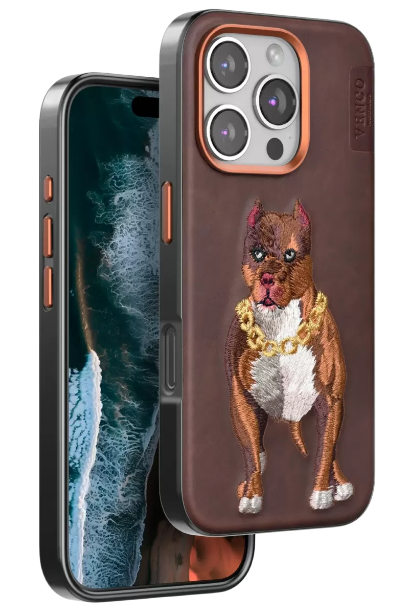 iPhone 16 Pro Perma Desenli Kapak - Kahverengi