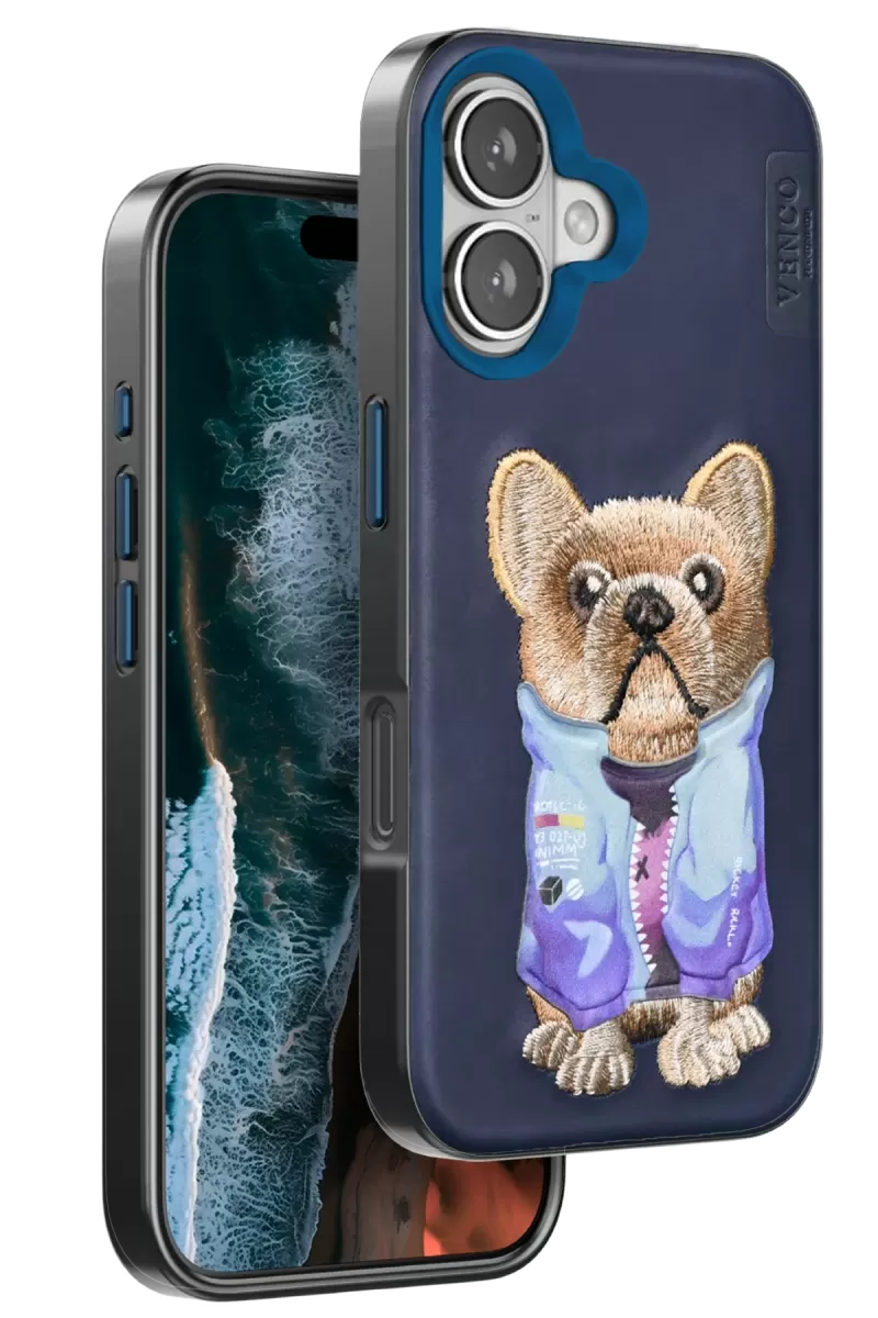 iPhone 16 Cute Desenli Kapak - Lacivert