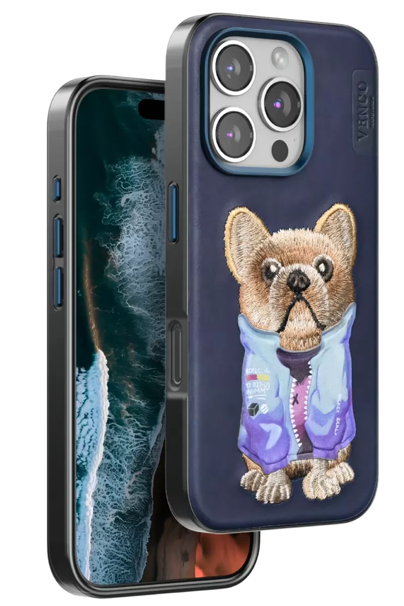 iPhone 16 Pro Cute Desenli Kapak - Lacivert