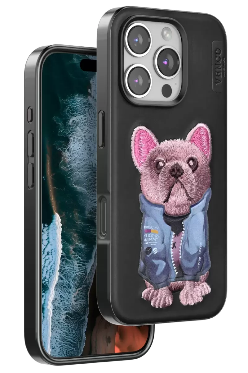 iPhone 16 Pro Max Cute Desenli Kapak - Siyah
