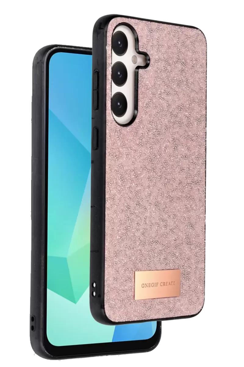 Galaxy A16 5G Bright Simli Kapak - Pembe