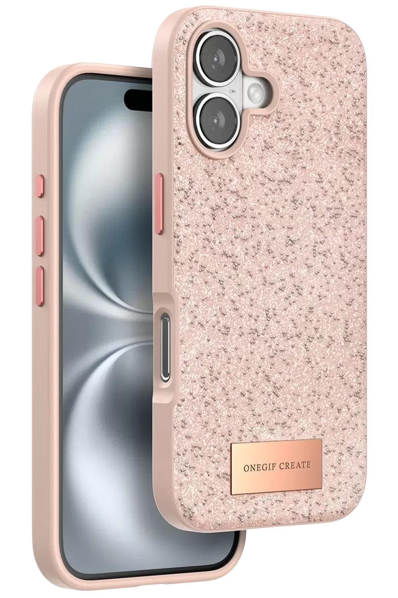 iPhone 16 Plus Bright Simli Kapak - Pembe