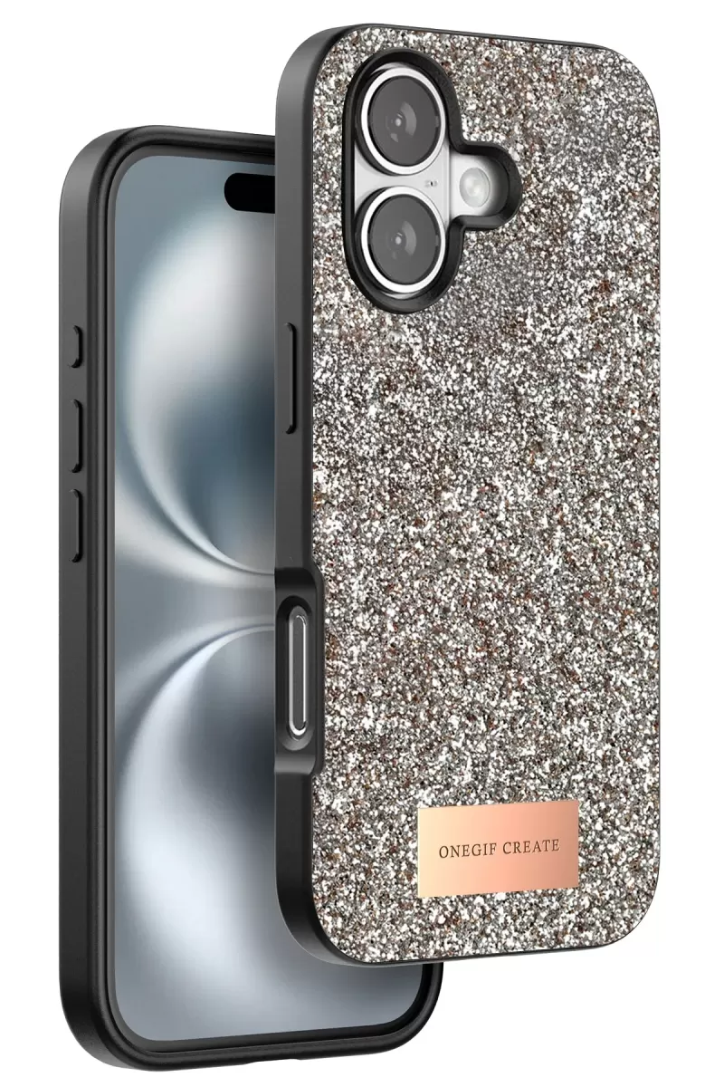 iPhone 16 Plus Bright Simli Kapak - Gold