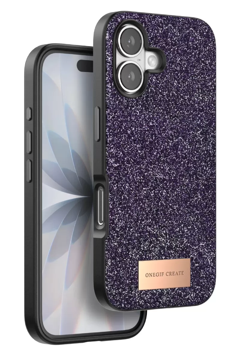 iPhone 17 Bright Simli Kapak - Derin Mor