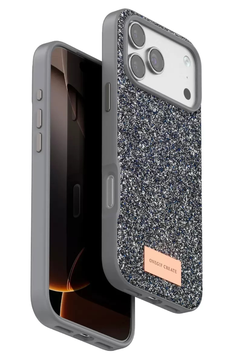 iPhone 17 Pro Bright Simli Kapak - Gümüş