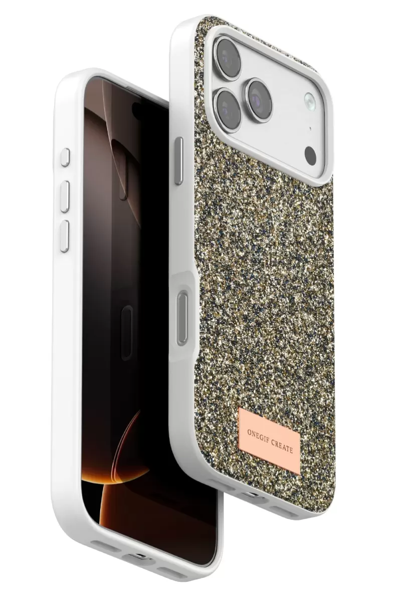 iPhone 17 Pro Bright Simli Kapak - Çöl Titanyum