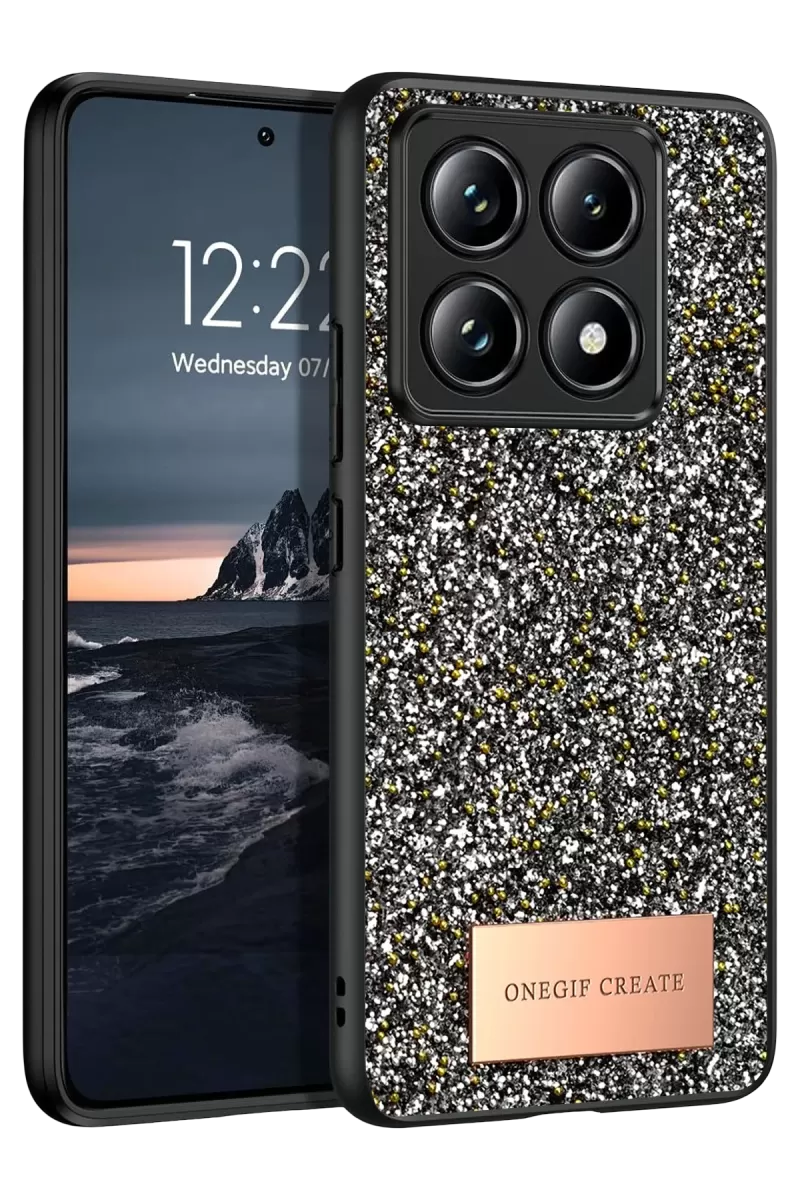 Mi 14T Pro Bright Simli Kapak - Gümüş