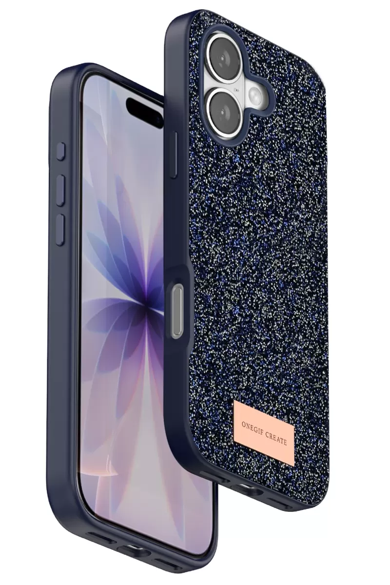 iPhone 17 Bright Simli Kapak - Mavi