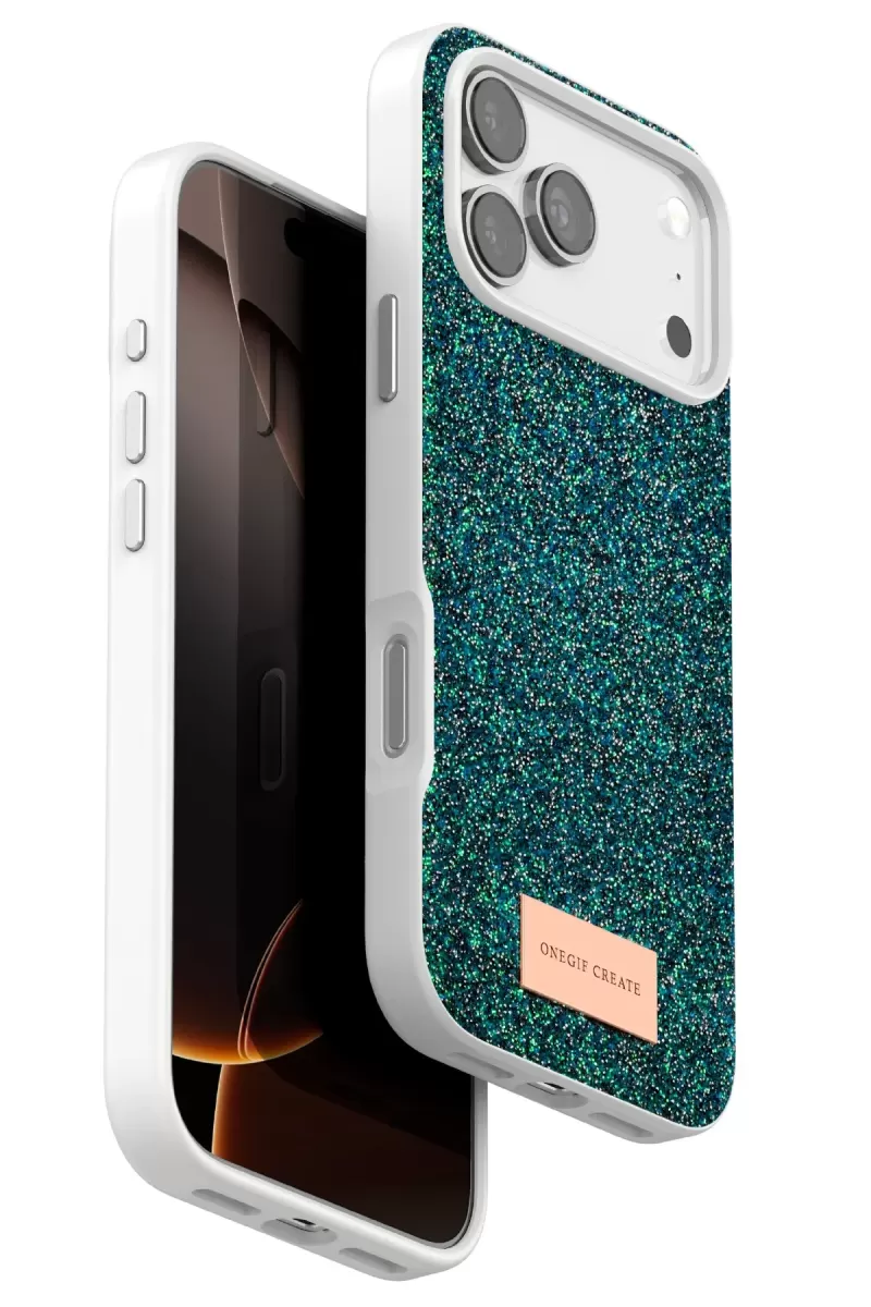 iPhone 17 Pro Max Bright Simli Kapak - Koyu Yeşil