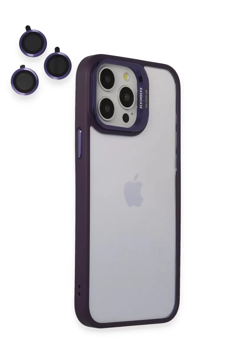 iPhone 14 Pro Kılıf Roblox Lens Standlı Kapak - Mor