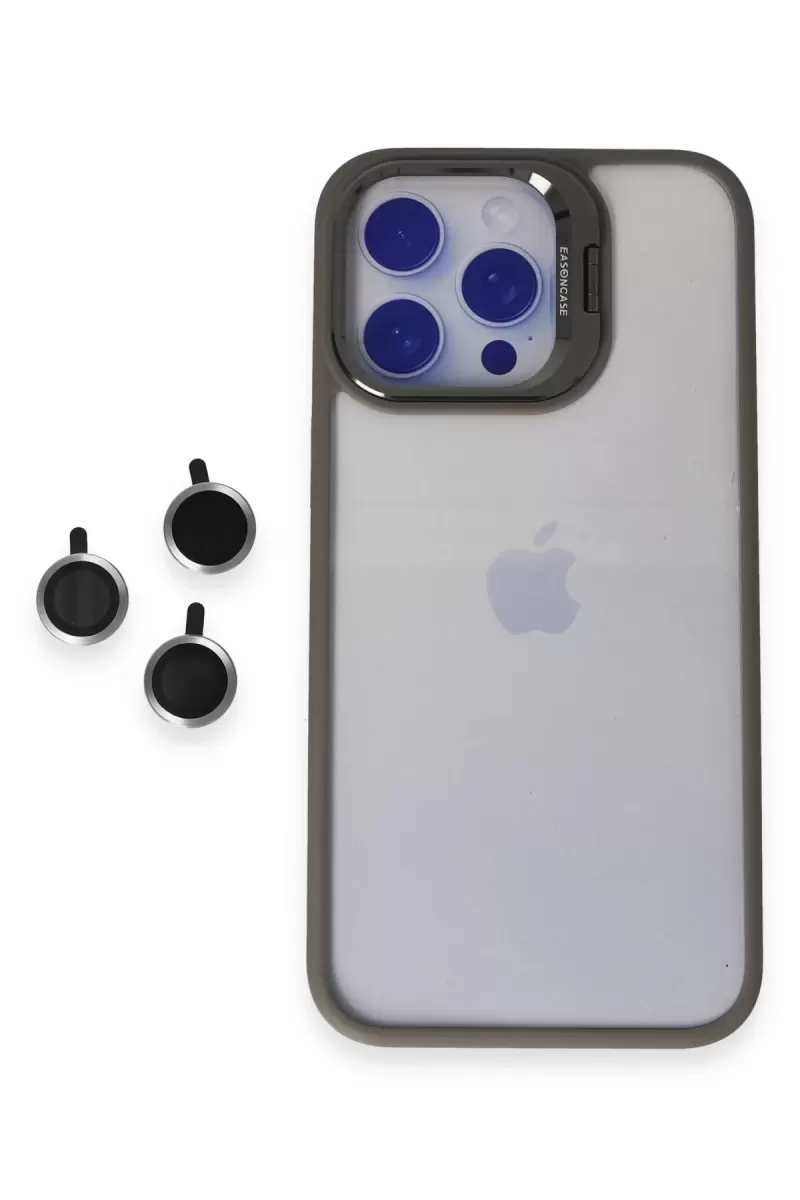 iPhone 15 Pro Max Kılıf Roblox Lens Standlı Kapak - Titan Gri