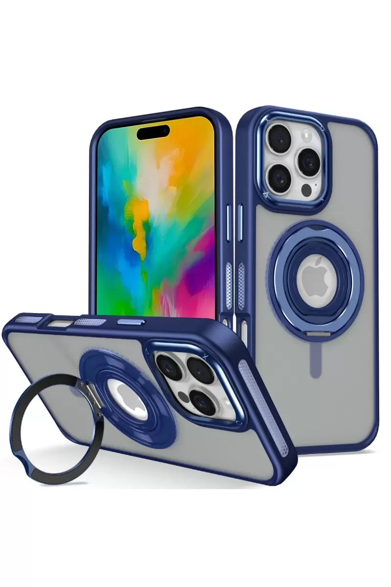iPhone 16 Pro Max Banza Magsafe Standlı Kapak - Lacivert