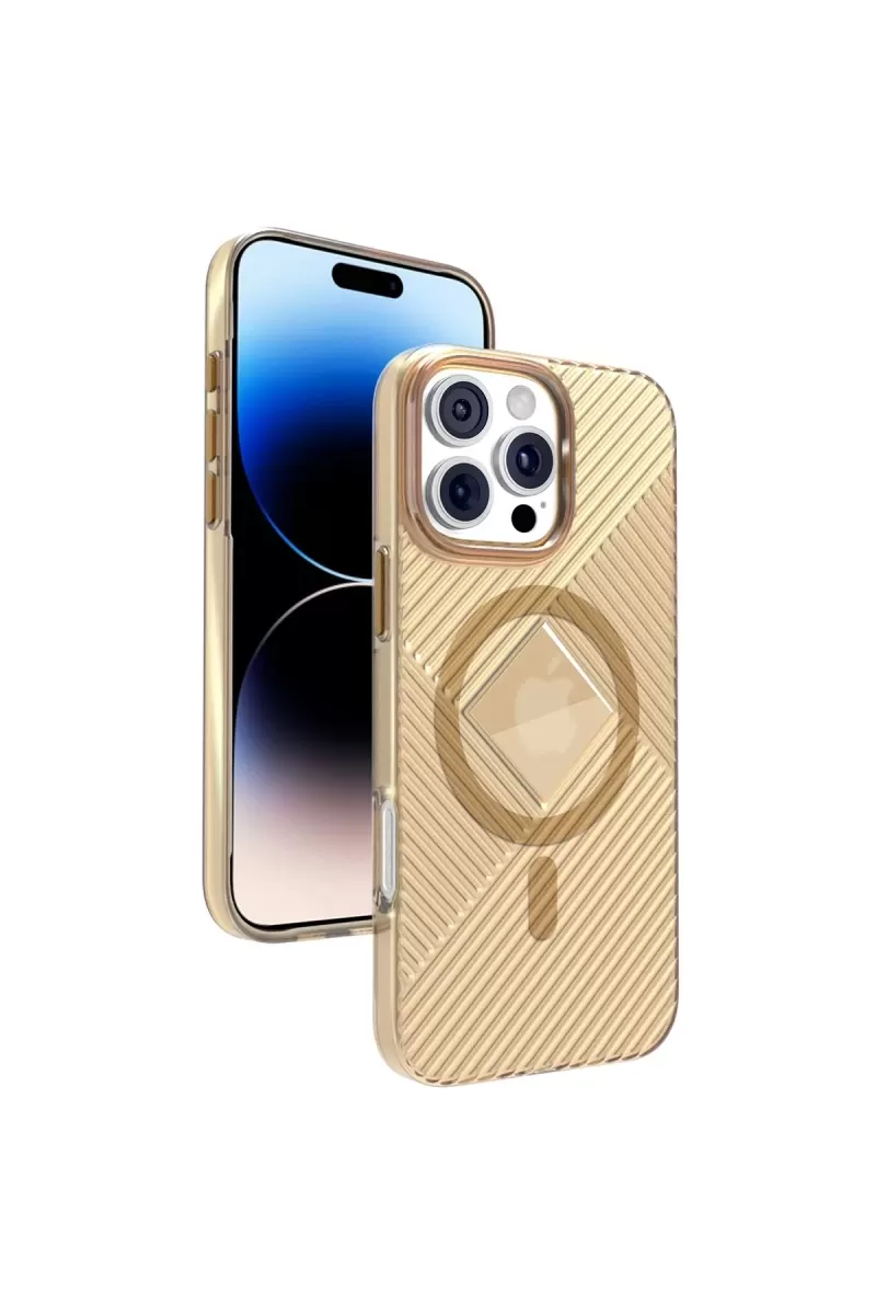 iPhone 16 Pro Max Stella PC Sert Magsafe Kılıf - Gold
