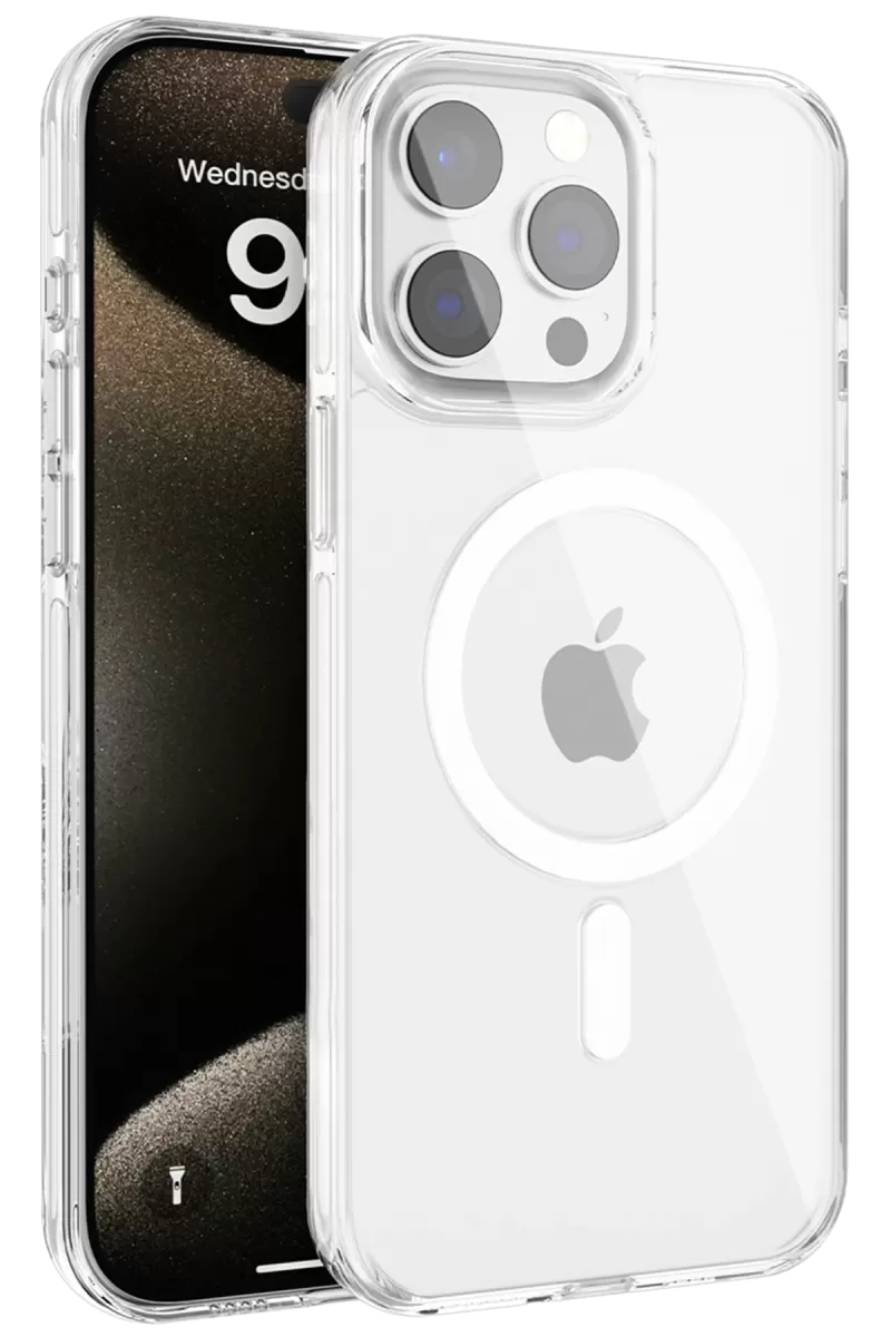 iPhone 15 Pro Gleam PC Sert Magsafe Kılıf - Şeffaf
