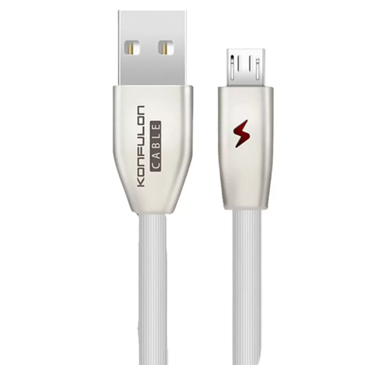 S53 Led Işıklı Micro USB Kablo 1M 3A - Beyaz