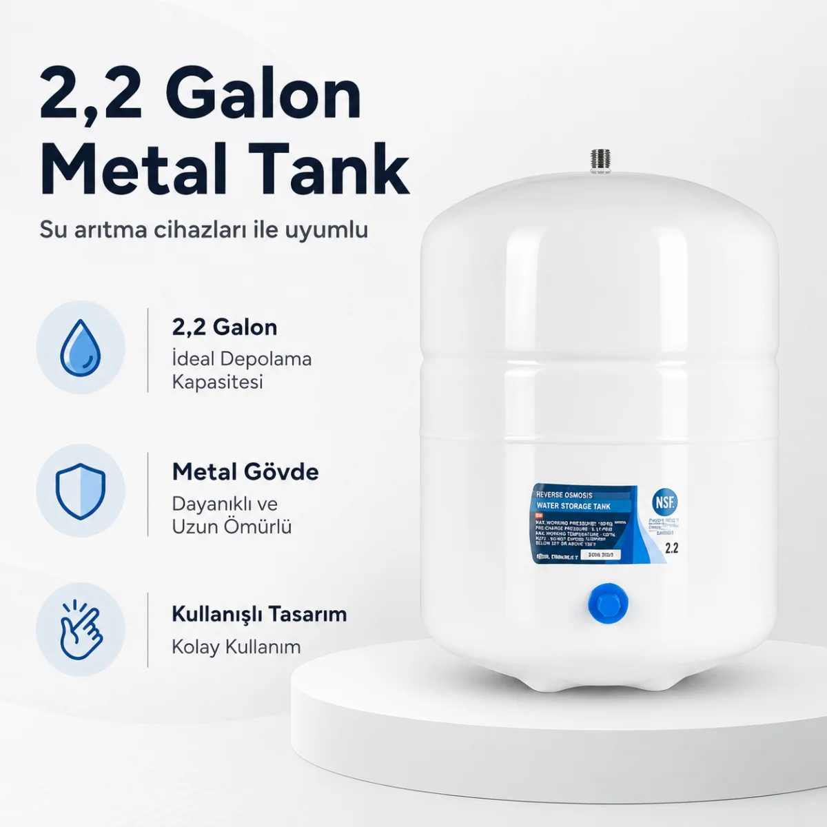2,2 Galon Metal Su Arıtma Tankı 308693001