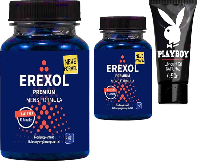 Erexol 2 Adet Erkekleri Desteklemeye L-Argininli L-Citrullineli Macatozlu Çinko Üzüm Çekirdeği Extreli 30 Lu Kapsüller  + Kayganlaştırıcıjel