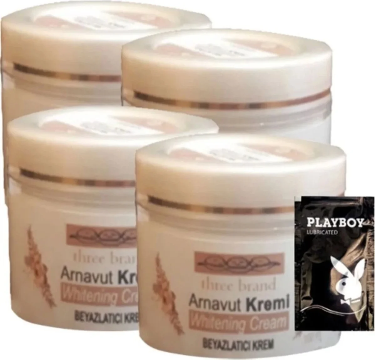 Three Brand 4lü Adet Arnavut Kremi Whitens Cream  Kremi LFHX0420 100 ml + 1 Adet Jel Hediye