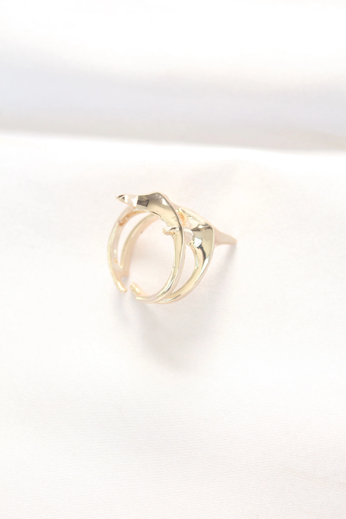 Yıldız Model Gold Renk Ayarlanabilir Yüzük