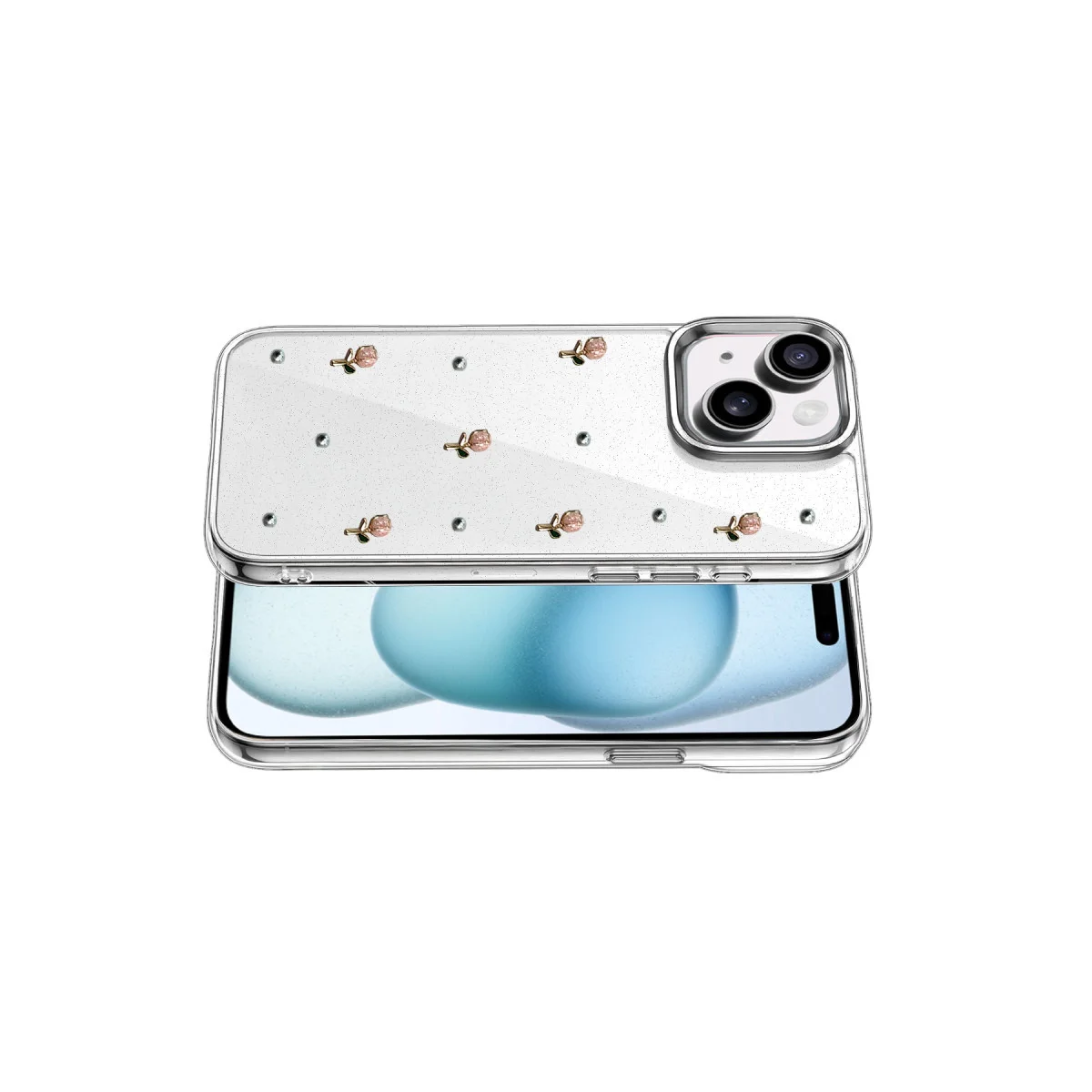 iPhone 15 Plus Fiyonk Desenli Kapak - Desen 6