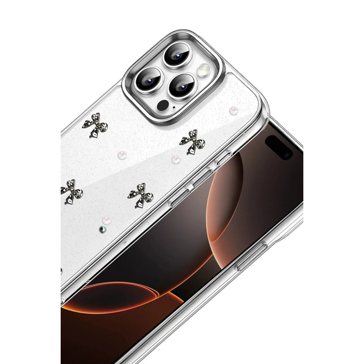 iPhone 14 Pro Max Fiyonk Desenli Kapak - Desen 8