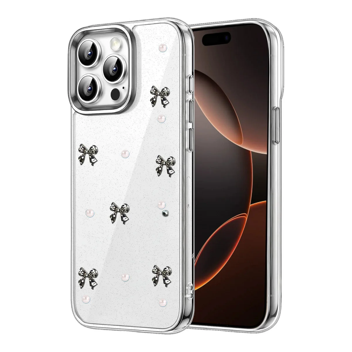 iPhone 15 Pro Max Fiyonk Desenli Kapak - Desen 8